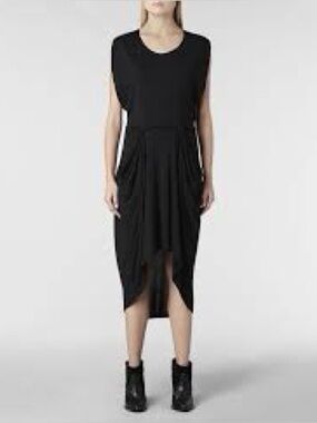ALLSAINTS Zoe Yunao Dress in Black Modal/Silk Blend US 4 / UK